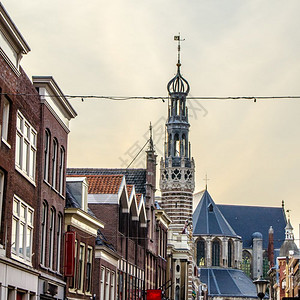 户外建筑学荷兰阿尔克马的传统荷兰建筑镇图片