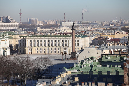 圣彼得堡屋顶全景城市俄罗斯背景图片