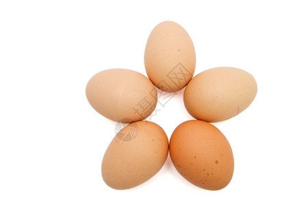 星白色的食物五颗分星5个褐蛋被分离出来图片