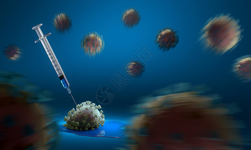 大流行治疗水平的注射针筒疫苗接种概念图片