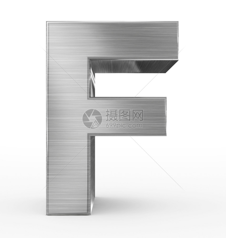 F3d白色上隔离的金属3D信渲染白色的图片