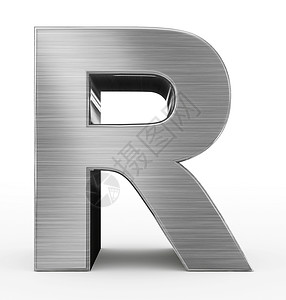 R3d白色上隔离的金属3D字体白色的信图片