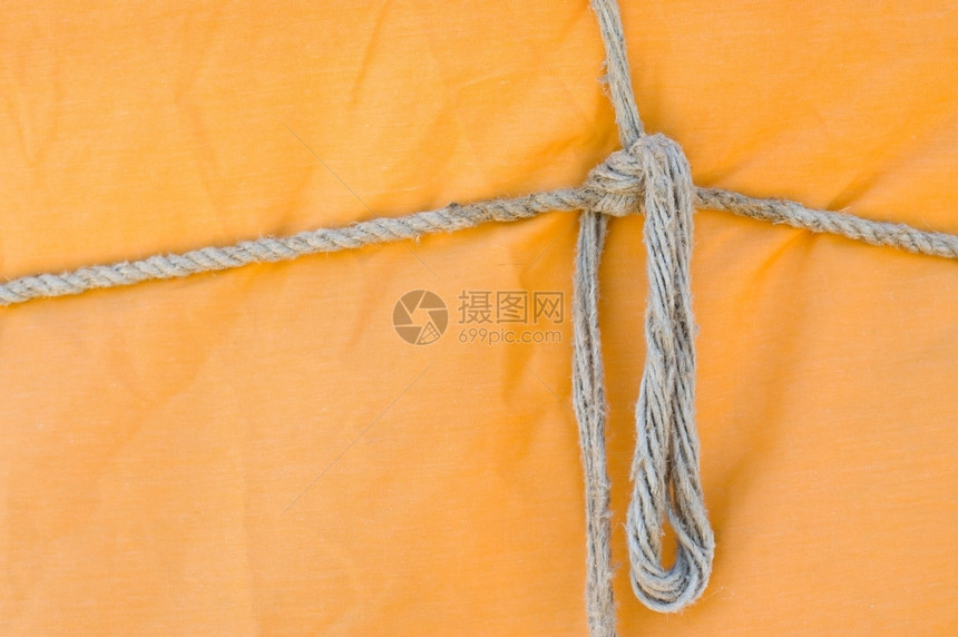 橙色油布的绳结超过波德希瓦洛夫帆布图片