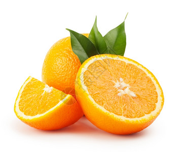 橘子橙树叶白背景上与子隔绝的柑橘图片