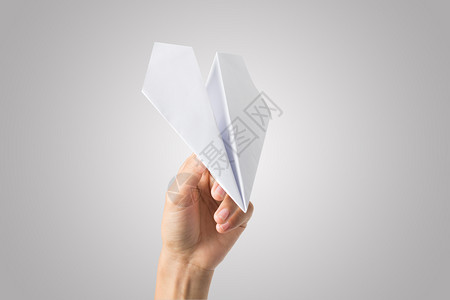 空气动力学简单的白色背景孤立达特造纸飞机在白色背景上玩物图片