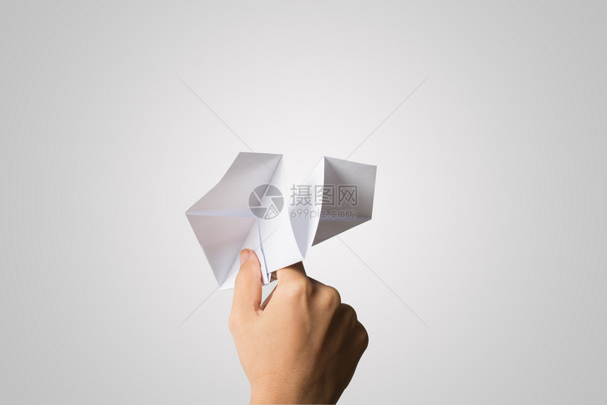 白色背景孤立的达特造纸飞机在白色背景上简单的镖模型图片
