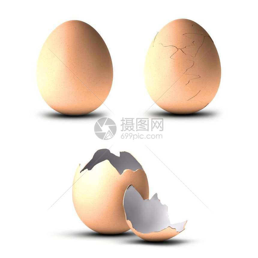 破裂所有的鸟三个鸡蛋一整体另裂开最后打在白色背景上插图三个鸡蛋图片