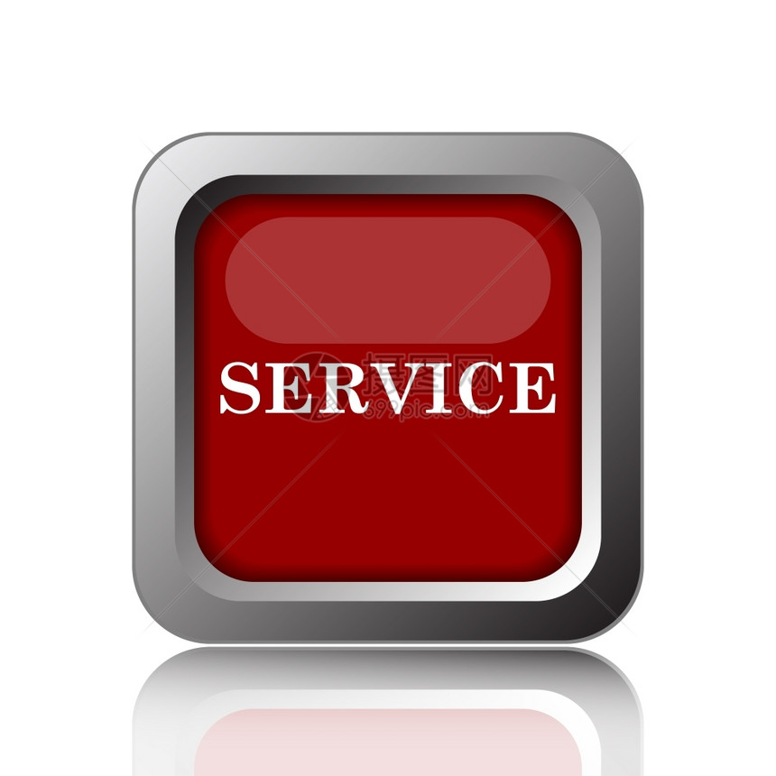 白色背景上的服务图标Internet按钮红色的象征插图图片