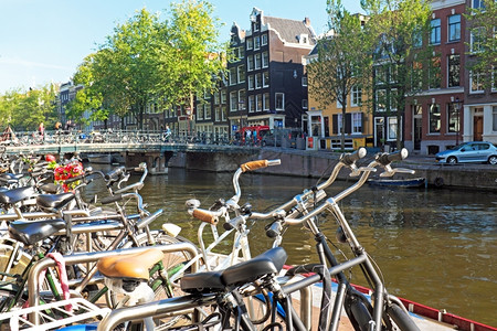 阿姆斯特丹的建筑美景背景图片
