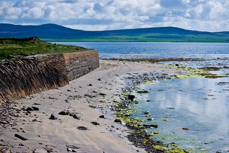 苏格兰水奥克尼岛大陆美丽风景的奥尔克尼岛大陆自然图片