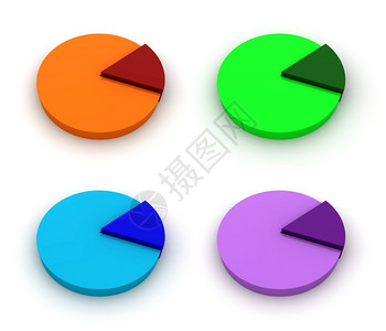 生长百分统计数据3d彩色派图表转换背景图片