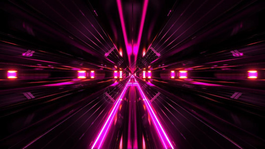 奇里科步道发光的以粉红照背景3D插图未来现代奇化隧道走廊壁纸3d使黑发光照背景3d成为黑色远变异化的ccifi隧道粉红色光照背景3d插图科设计图片