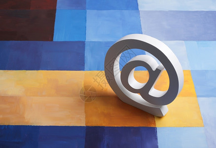 地址信现实的电子邮件标志正楷电子邮件符号彩色背景上的电子邮件标志象征图片