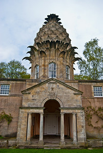 地标历史的苏格兰福尔柯克附近的邓莫尔菠萝历史屋建造图片