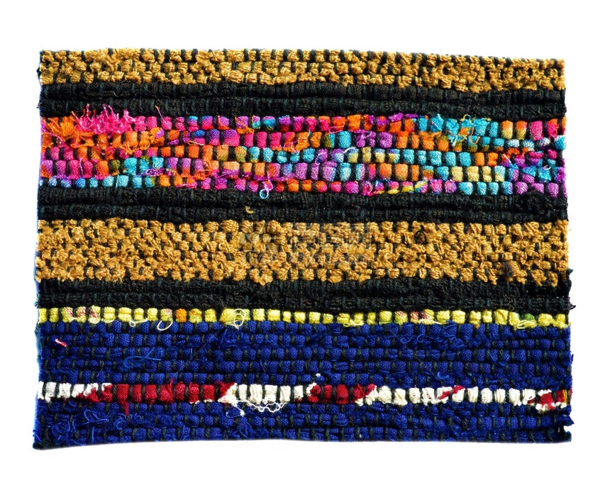 手工编织的羊毛地毯结构体五彩缤纷质地图片
