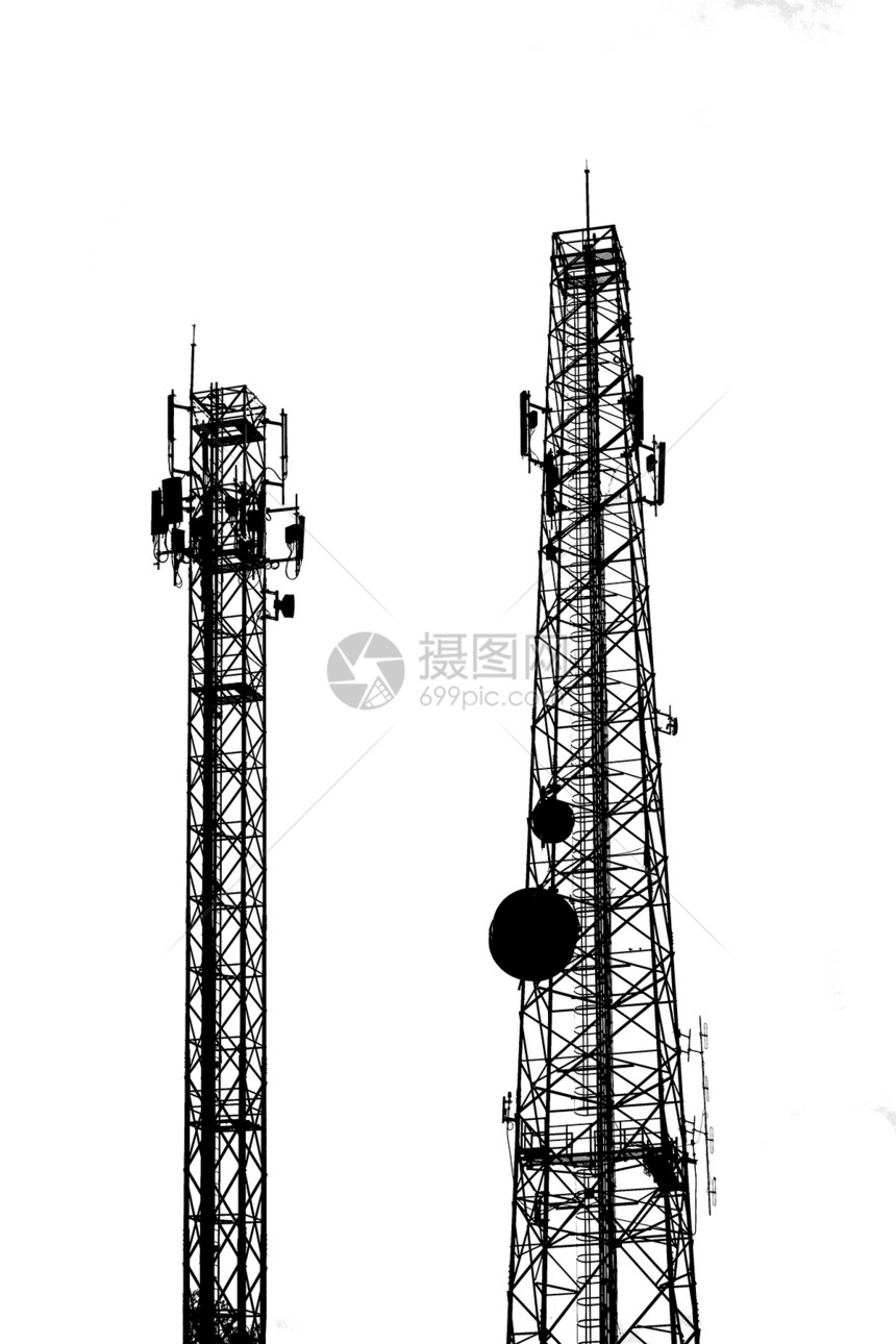 信号蜂窝剪影电线杆信图片