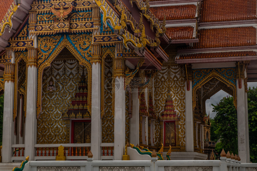 君泰国曼谷2019年6月29日rama3路ChongNonsi佛教寺庙WatChongnonsi的美丽建筑艺术佛教徒图片