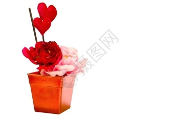玫瑰和红心被白的隔绝夏天色的情人节背景图片