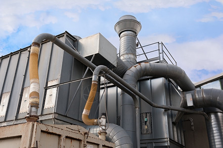 测量工业厂空气过滤系统管罐体和烟囱技术图片