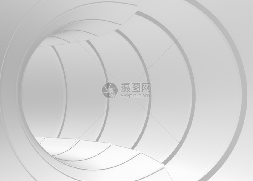 3d提供灰色闪烁摘要隧道背景白色的圆圈现代图片