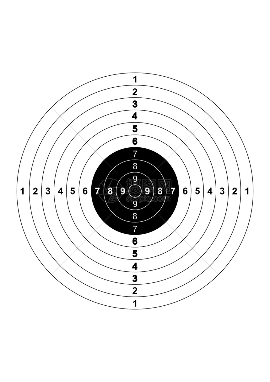 黑色的训练靶心示意图目标符号指取景器图片