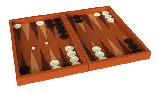 3D双陆棋游戏板的翻版孤立于白色之上运动战略金门图片
