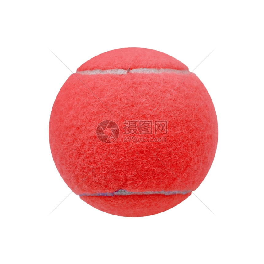 闲暇运动白色背景孤立的外来红色网球颜图片