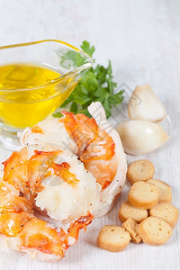美味的为健康营养煮熟的美味新鲜虾尾鱼亚洲人海鲜图片