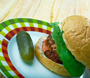 点心午餐MussTurns美国汉堡面包图片