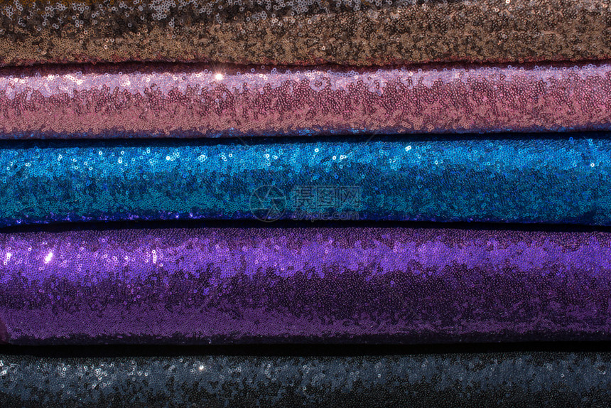 各种颜色的亮光布插图实例织物棉布子图片