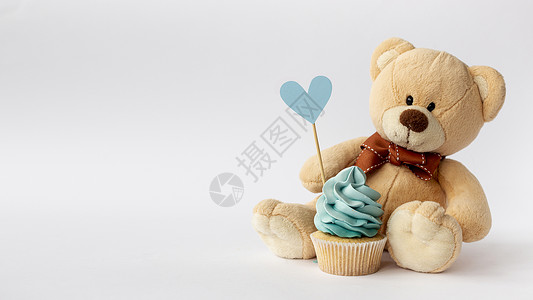 泰迪熊和蛋糕图片
