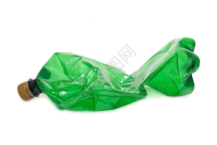 包裹环保回收压碎塑料绿色瓶图片
