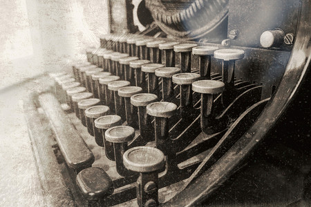 机械的古董摄影老仿制的旧打字机记者模拟的高清图片
