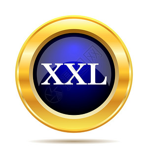 插图白色背景上的XXL图标Internet按钮衣服金的图片