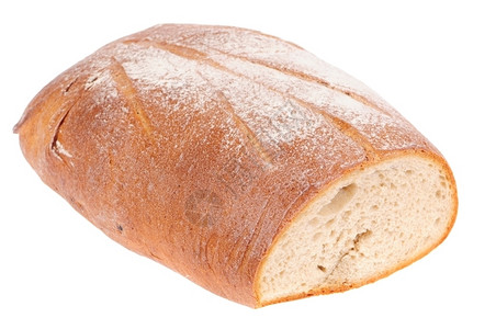 可口白色背景上孤立的褐色面包饮食一顿饭图片