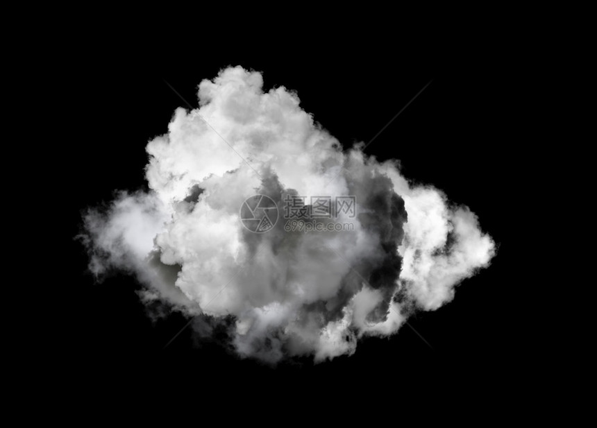 白色的自然气泡黑背景的白云图片