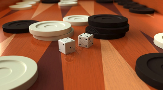 木头传统双陆棋游戏板的3D转换运动竞赛图片
