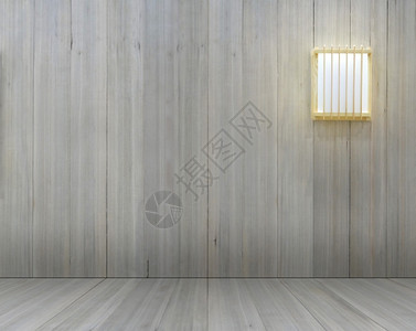 木头小样装饰室内用带有日本风格灯的木墙建筑学图片