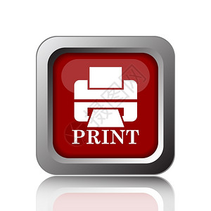 个人电脑横幅白色背景上带有单词PPRINT图标互联网按钮的打印机商业图片