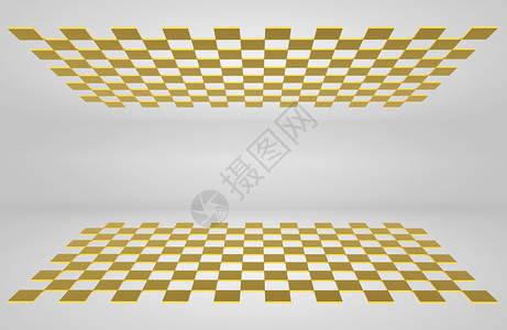 3d将金砖在地板上和面灰色墙壁作为背景插图颜色黄的背景图片