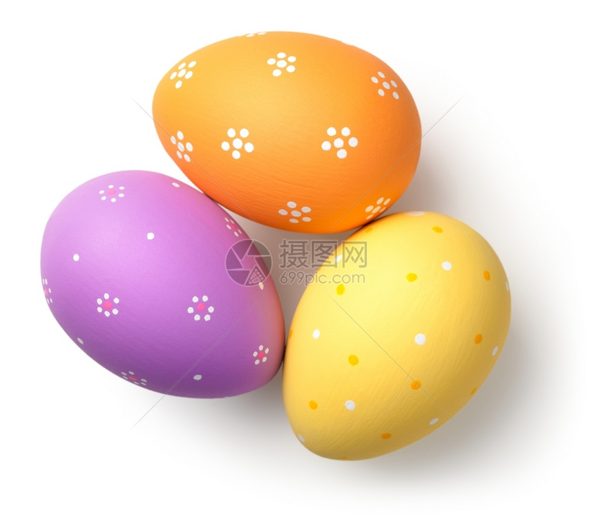 紫色的白丰富多彩白背景复活节鸡蛋图片