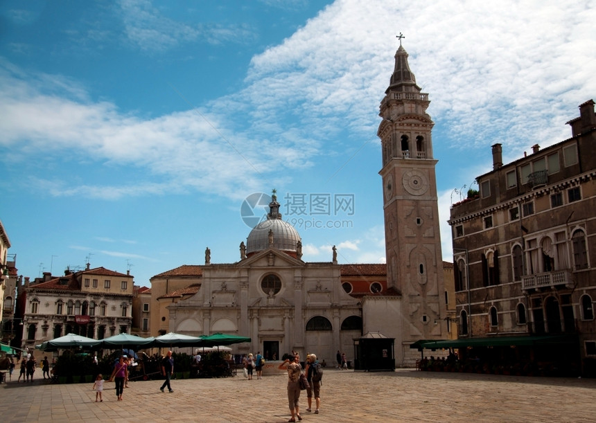 威尼斯市意大利圣玛丽亚福尔摩沙教堂地标建筑社论08162美丽的细节钟图片