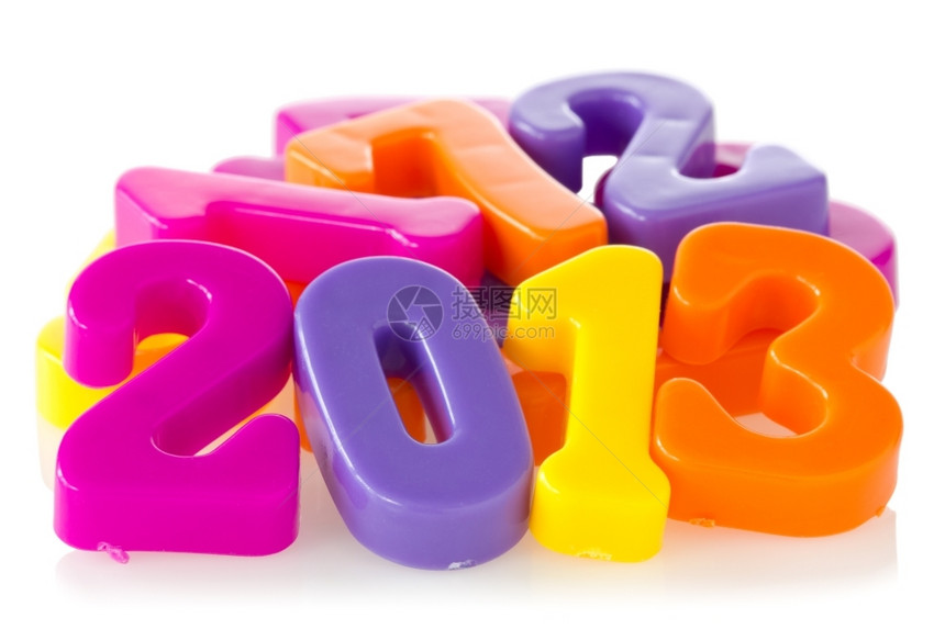 有创造力的新年塑料彩色数字显示未来2013年天图片