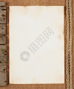 旧木板素材古董用木板和绳子布满麻的旧床单纸老插画