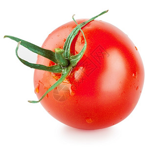 圆形的红色绿白背景孤立的圆环成熟番茄图片