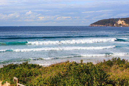 海滩风景淡水曼利新南威尔士州澳大利亚风景优美晴天海岸图片