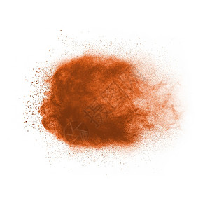 墨水白色背景孤立的褐粉末爆炸抽象的棕色背景图片