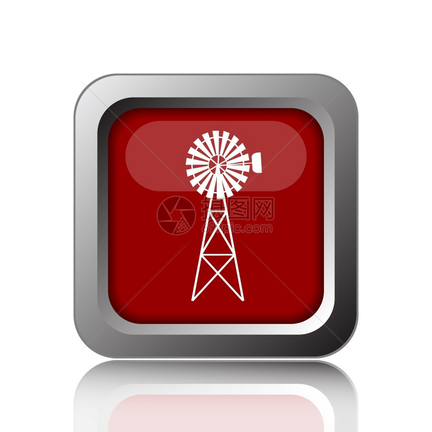 白色背景上的经典风力车图标互联网按钮Name活力红色的量图片