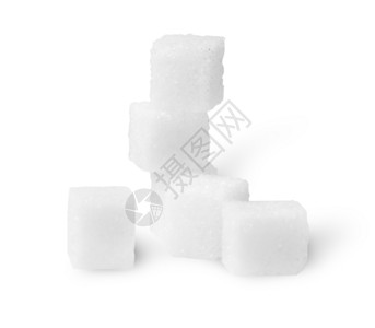 一些白色背景孤立的甘糖方体咖啡甜味剂白色的背景图片
