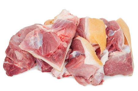 切割生的原猪肉切片火腿图片